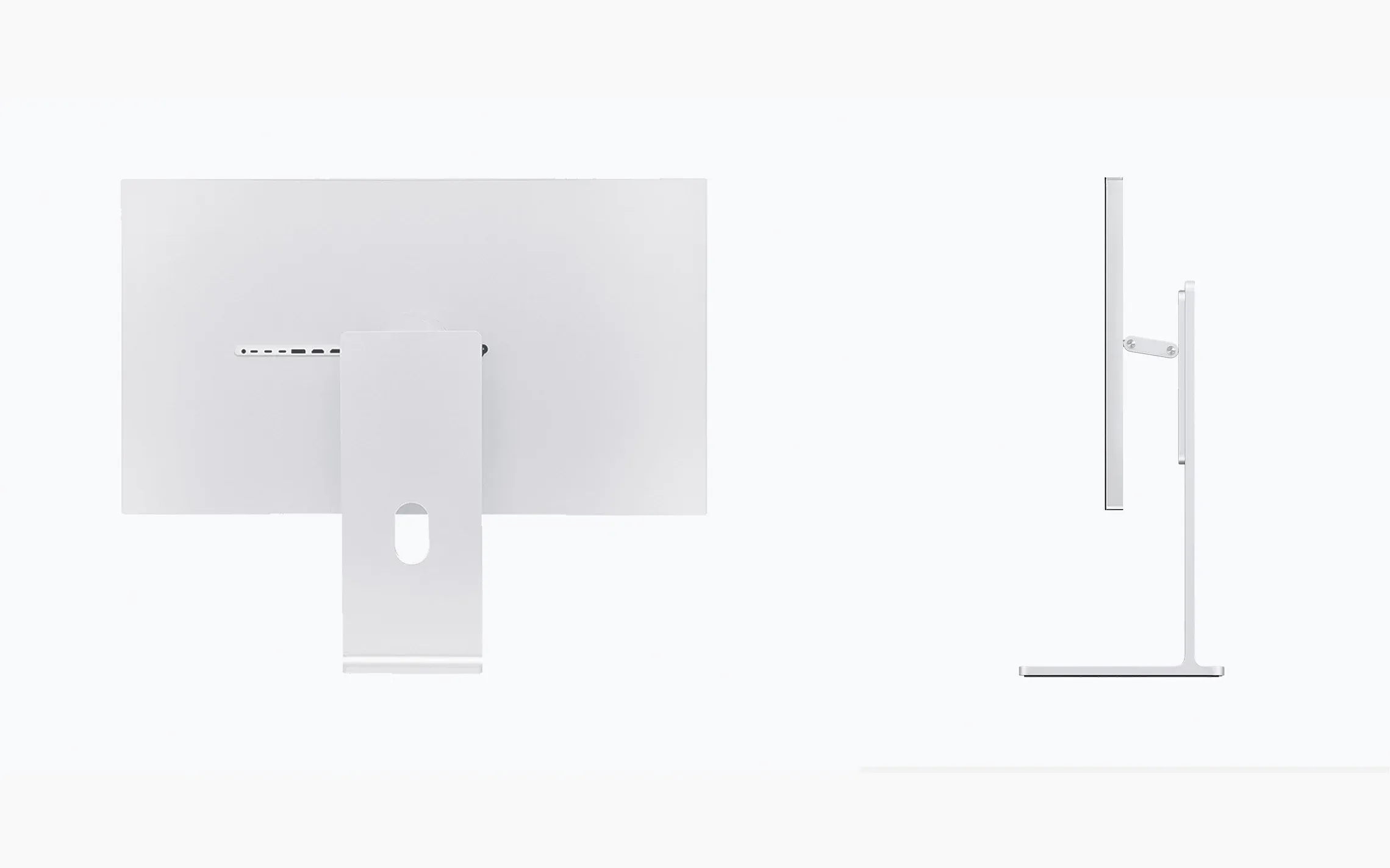 Kuycon G32X rear view showing a flat unbroken aluminium back and the minimalist stand
