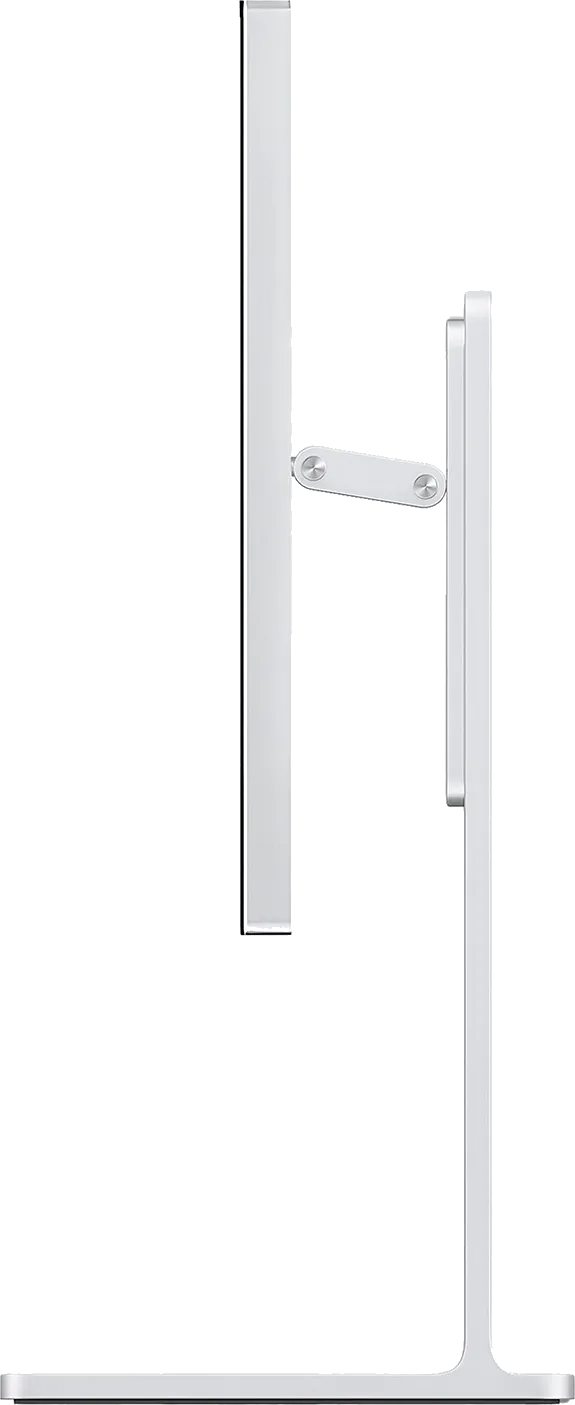 Kuycon G32P side profile showing the 2.5 cm deep panel and the stand column